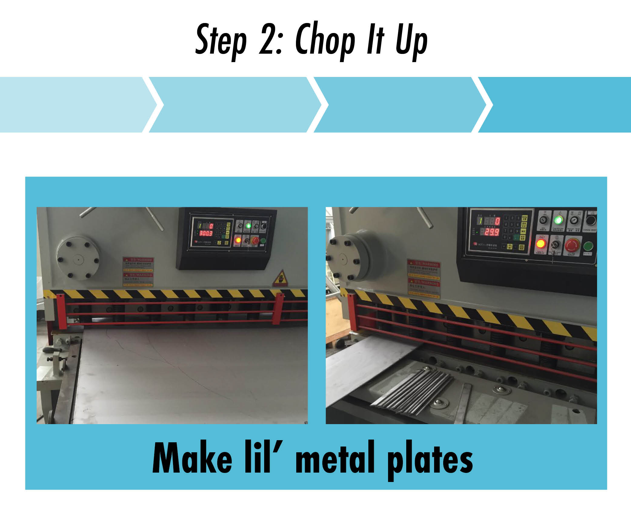 step 2 chop the metal into strips